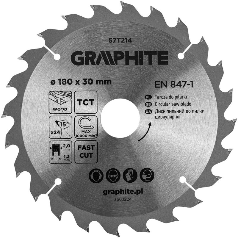 Tarcza do cięcia GRAPHITE 57T214 180 mm