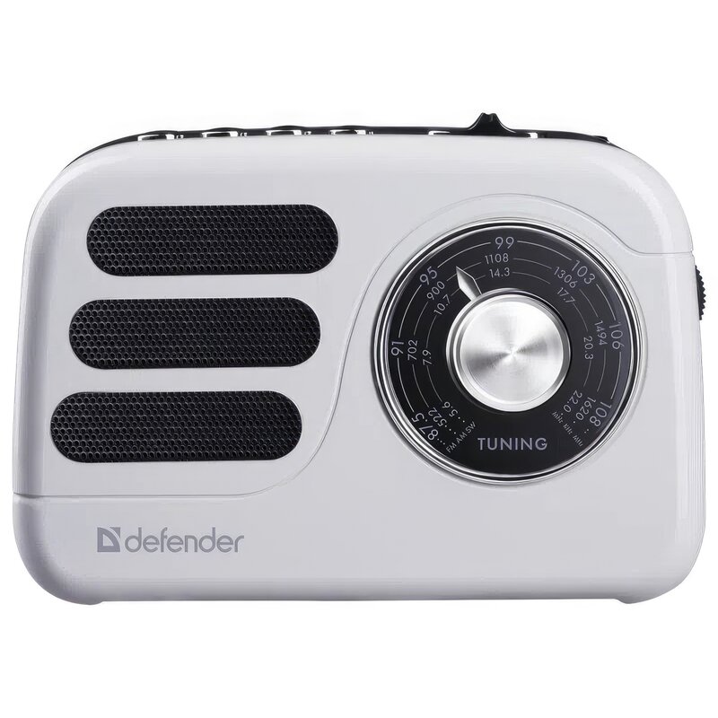 Radio DEFENDER Signal Analogowe Przenośne Czarno-biały