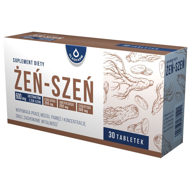 Suplement diety OLEOFARM Żeń-szeń (30 tabletek)