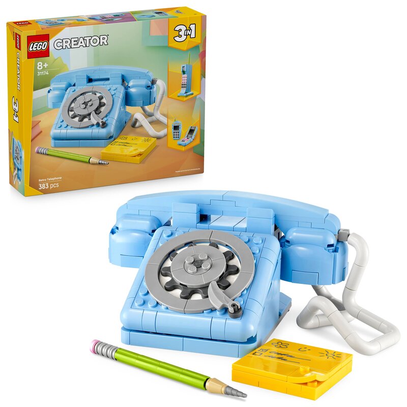 LEGO 31174 Creator 3w1 Telefon w stylu retro, zabawka konstrukcyjna dla dzieci