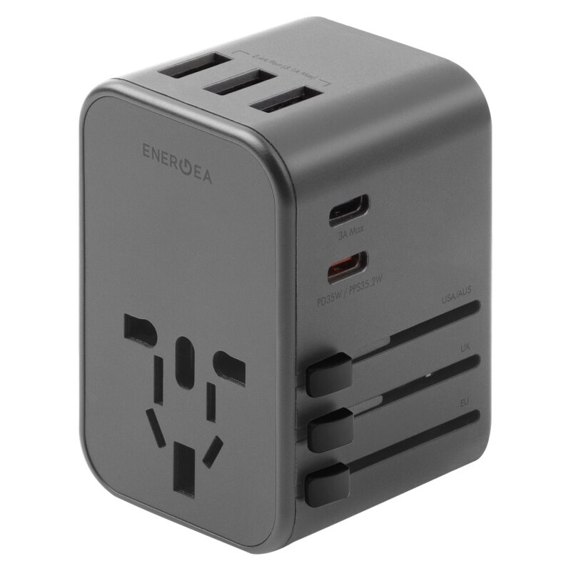 Adapter podróżny ENERGEA TravelWorld 3 x USB-A 2 x USB-C (Globalny)