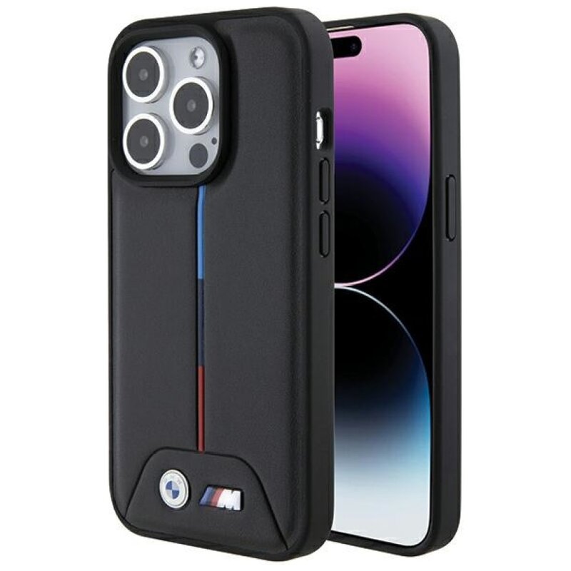 Etui BMW Quilted Tricolor do Apple iPhone 15 Pro Czarny