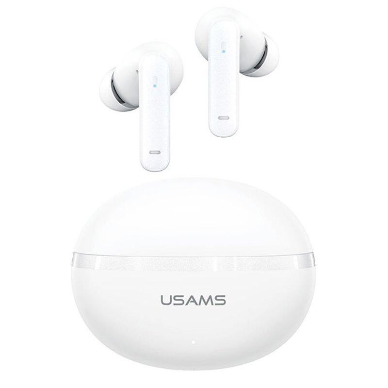 USAMS Echo E02 TWS ANC+ENC Dokanałowe Bluetooth 5.3 Biały