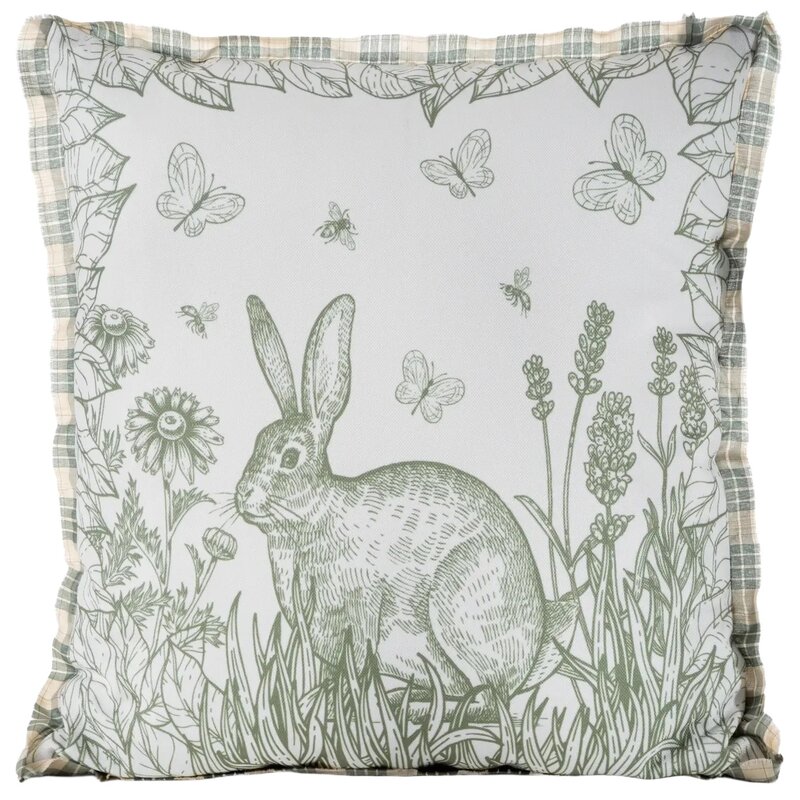 Poszewka EUROFIRANY 467287 Wiosna 61 45 x 45 cm Kremowo-zielony