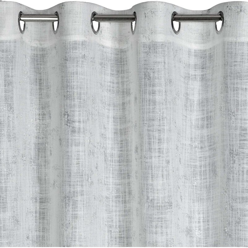 Zasłona EUROFIRANY Solana 140 x 250 cm Kremowo-srebrny