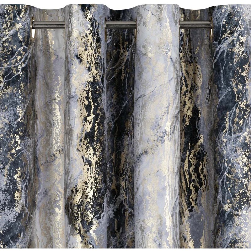 Zasłona EUROFIRANY Sofi 135 x 250 cm Stalowo-szampański