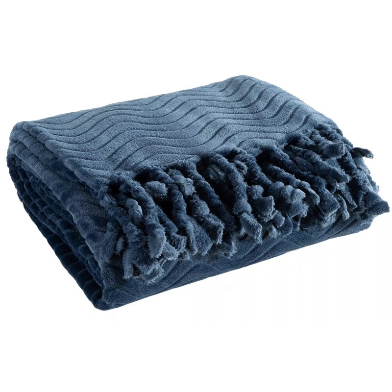 Koc EUROFIRANY Emma 150 x 200 cm Granatowy