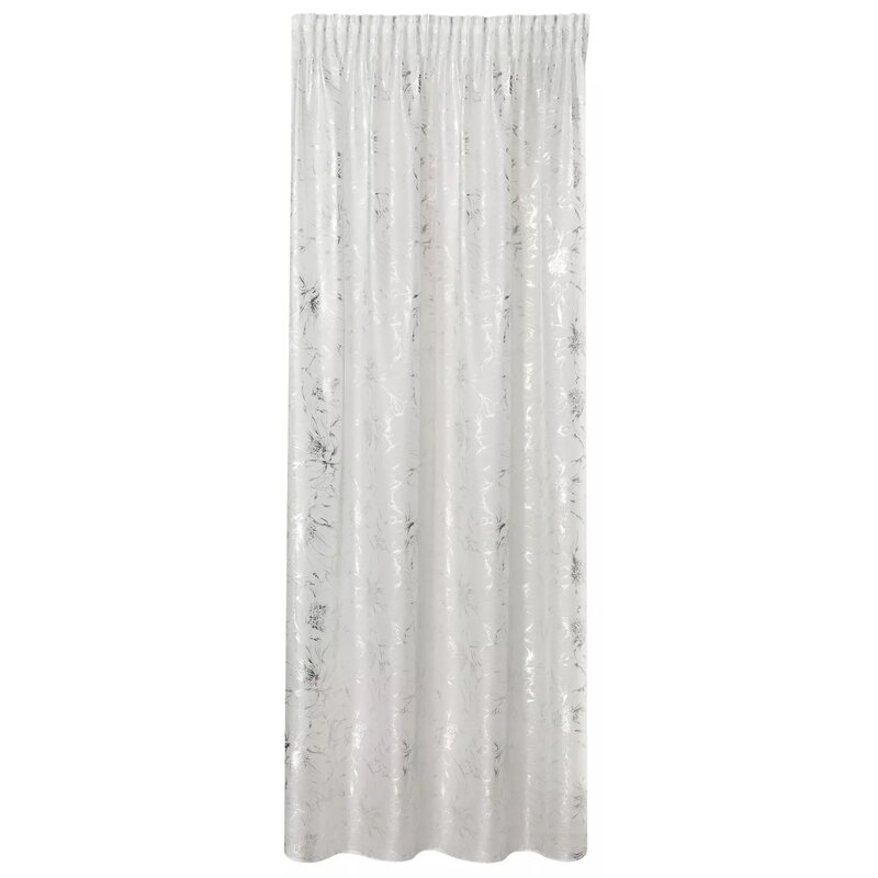Firana gotowa EUROFIRANY Feza 140 x 300 cm Biało-srebrny
