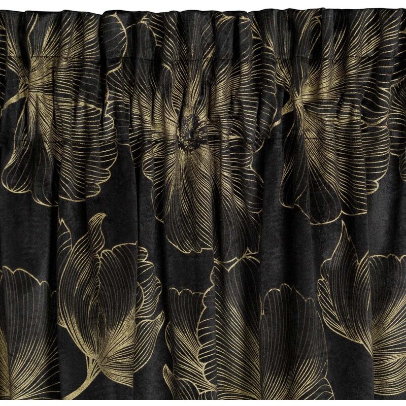 Zasłona EUROFIRANY Stella 140 x 300 cm Czarno-złoty