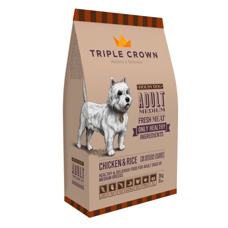 Karma dla psa TRIPLE CROWN Housy Dog Kurczak z ryżem 3 kg