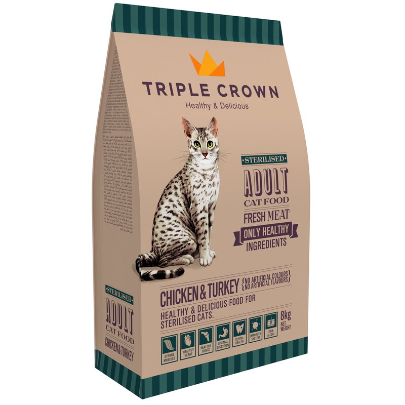 Karma dla kota TRIPLE CROWN Sterilised Cat 8 kg