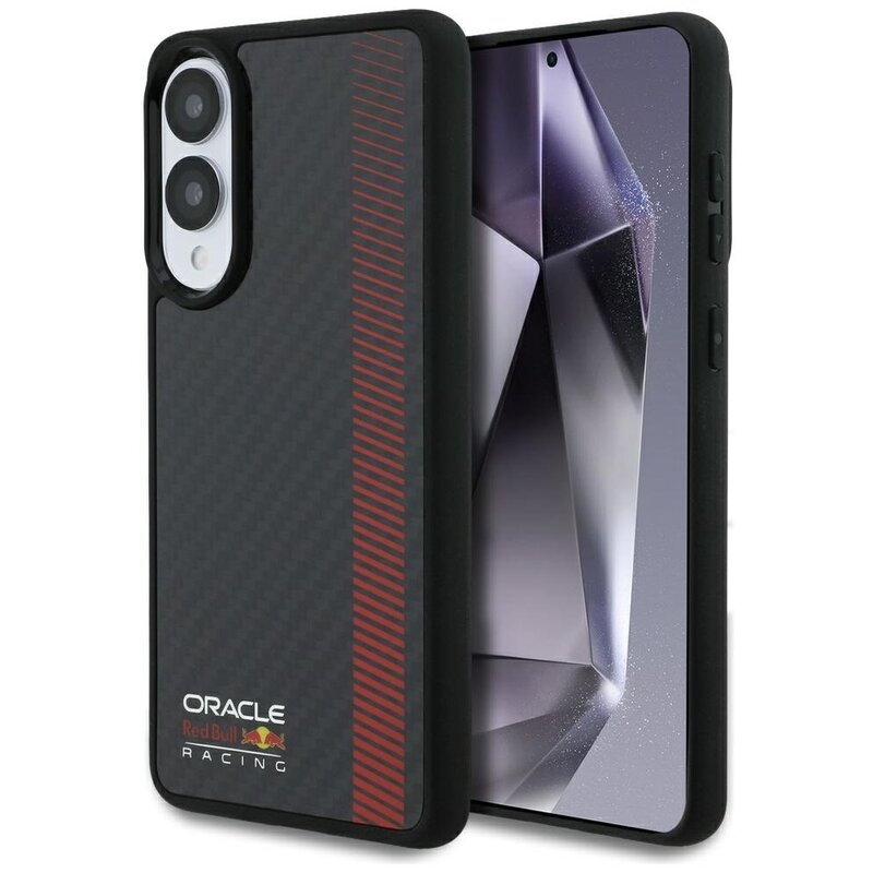 Etui RED BULL Real Carbon Fiber Powerbar MagSafe do Samsung Galaxy S25 Edge Czarny