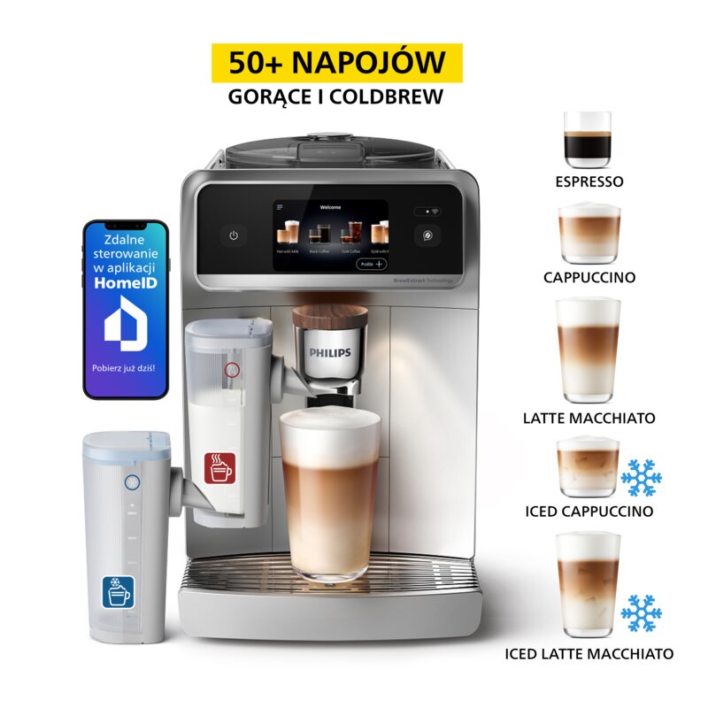 Philips 8000 LatteGo Pro Café Aromis EP8757/20 Kawa na zimno Szerokość 25,1cm