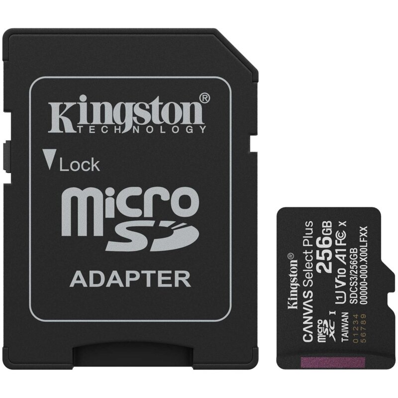 Karta pamięci KINGSTON Canvas Select Plus Gen3 microSDXC 256GB + Adapter