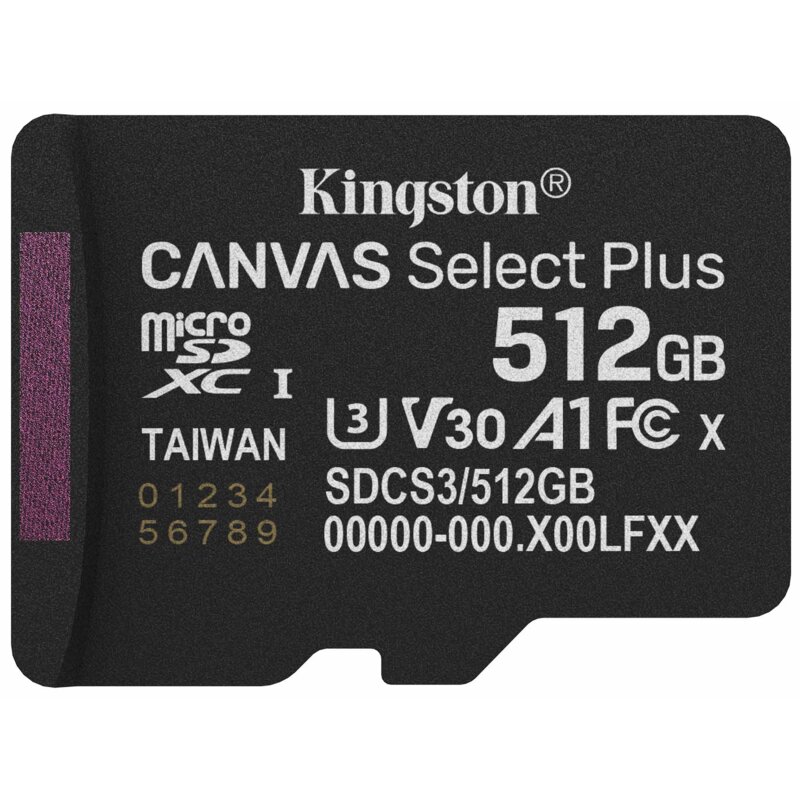 Karta pamięci KINGSTON microSDXC Canvas Select Plus Gen3 512GB