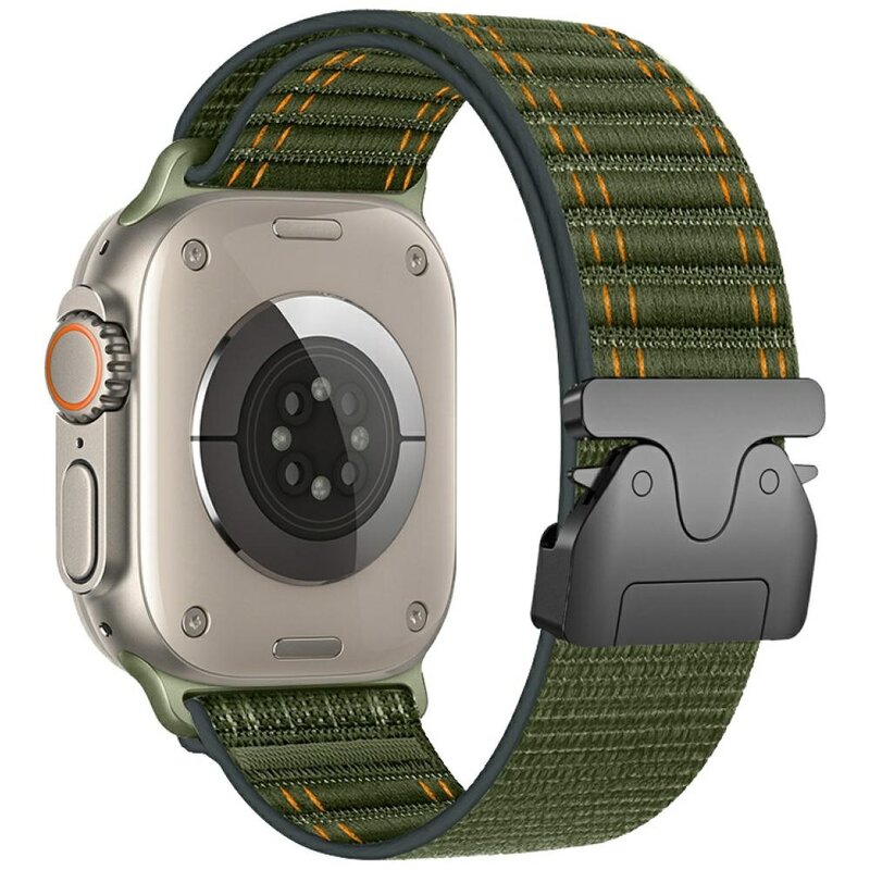 Pasek BELINE Woven Nylon Diagonal Style Parachute do Apple Watch do koperty 38/40/41mm Zielony