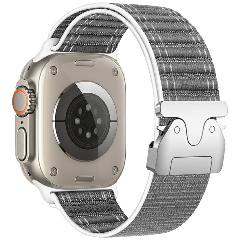 Pasek BELINE Woven Nylon Diagonal Style Parachute do Apple Watch do koperty 38/40/41mm Szary