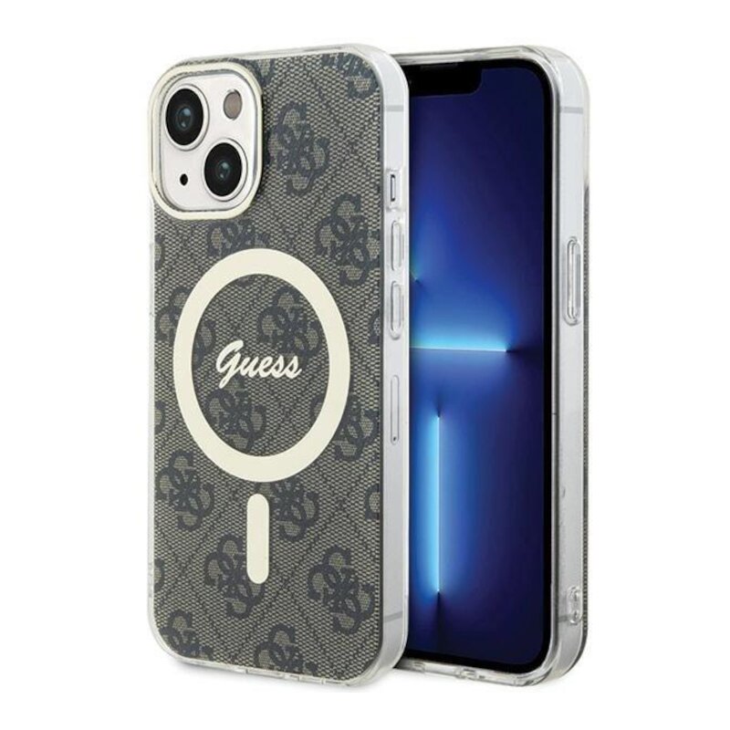 Etui GUESS IML 4G MagSafe do Apple iPhone 15/14/13 Brązowy