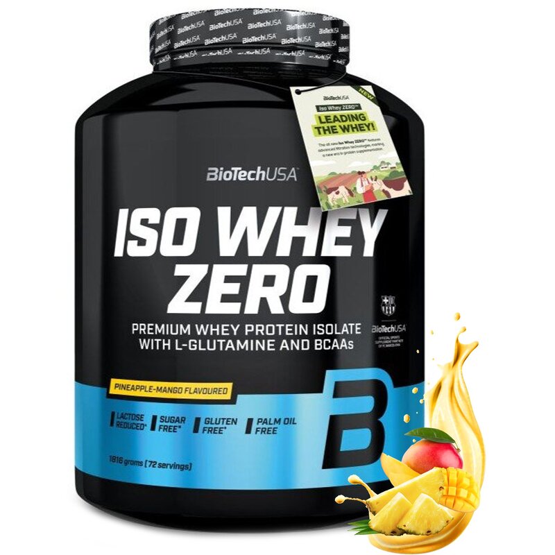 Odżywka białkowa BIOTECH Iso Whey Zero Ananas-mango (1816 g) Bez cukru