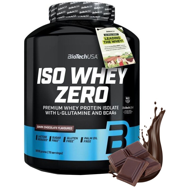 Odżywka białkowa BIOTECH Iso Whey Zero Ciemna czekolada (1816 g) Bez cukru