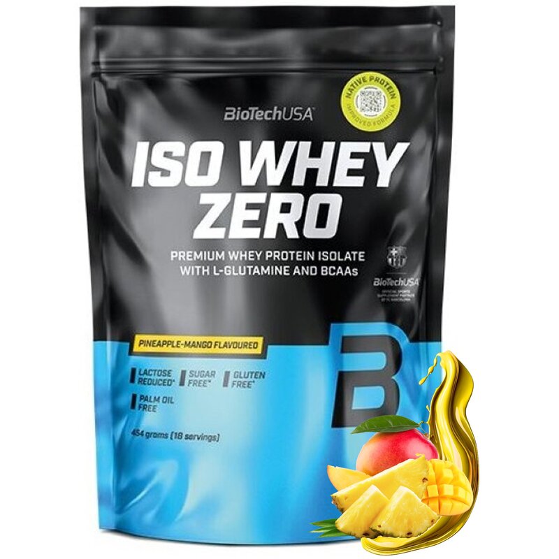 Odżywka białkowa BIOTECH Iso Whey Zero Ananas-mango (454 g) Bez cukru
