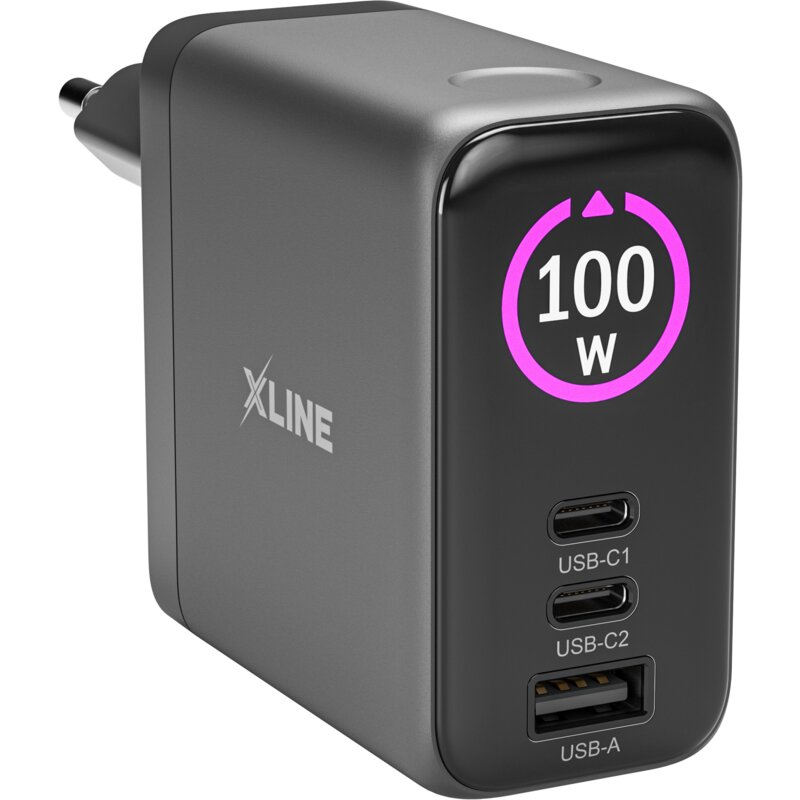 Ładowarka sieciowa XLINE WCT1003K 100W GaN Czarny ładowarka do telefonu USB, USB-C