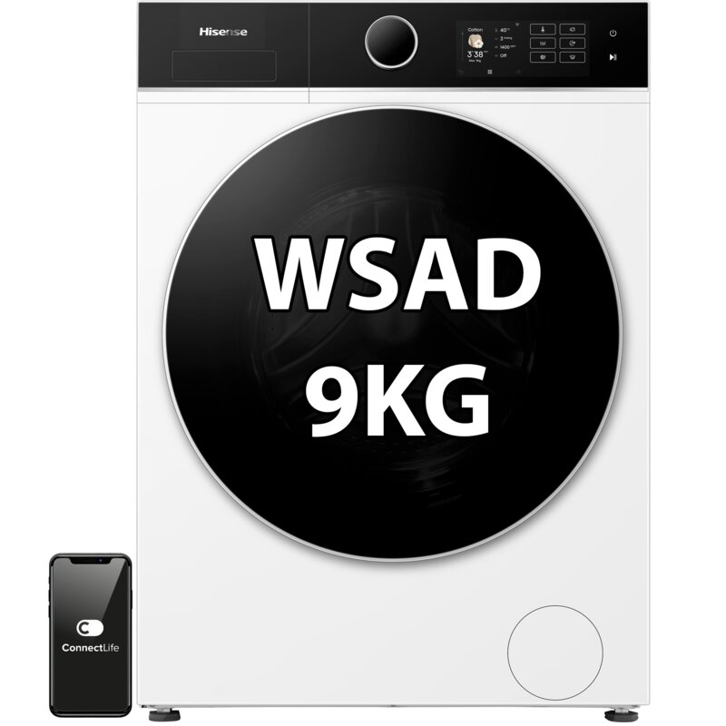 Pralka HISENSE Seria 5i WF5I9043BWFS 9kg Slim 47cm 1400obr Sterowanie smartfonem
