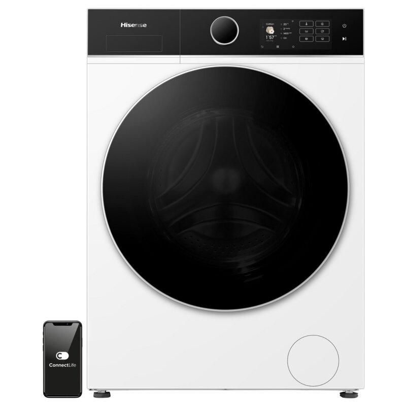 Pralko-suszarka HISENSE Seria 5i WD5I8043BWF, iJet, iFit, 8/5kg, AllergyCare, Pierz i susz w 49', WIFI ConnectLife