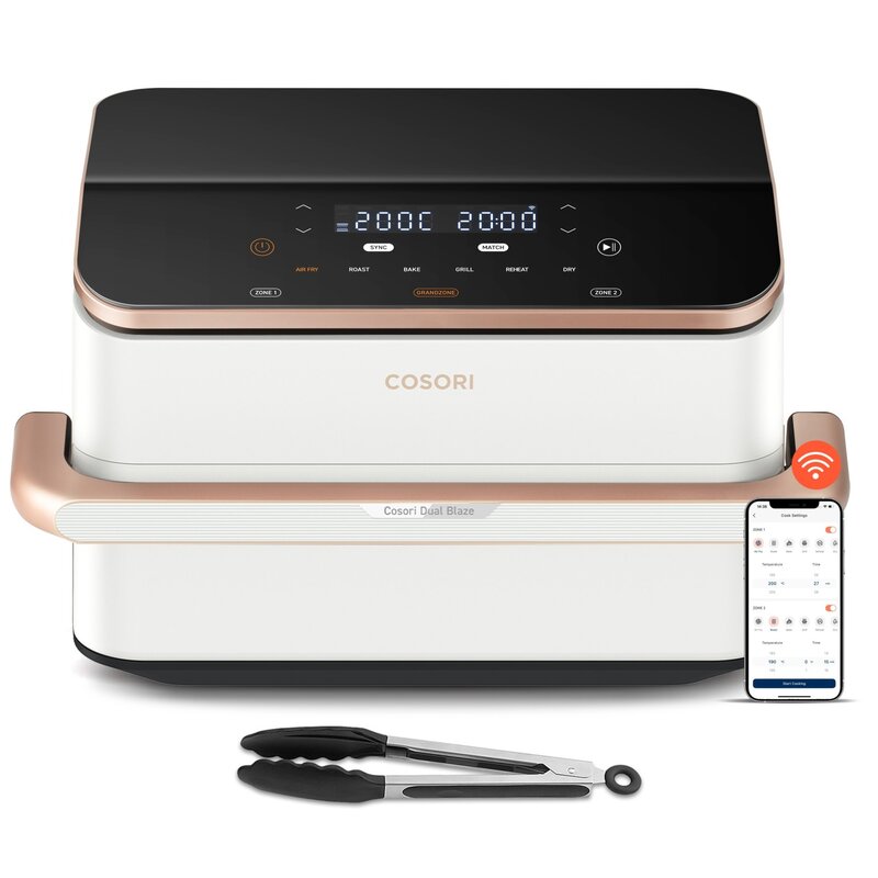 Air Fryer Frytkownica beztłuszczowa COSORI CAF-TF101S-WEUR Dual Blaze TwinFry 10l Wi-Fi dzielony kosz