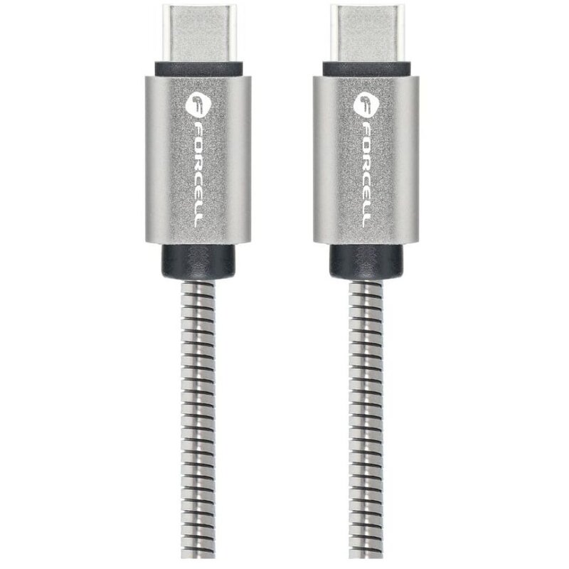Kabel USB-C - USB-C FORCELL F-Energy C237 60W 1 m Srebrny