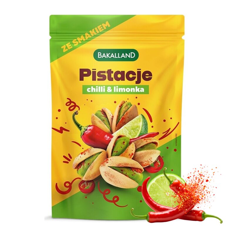 Pistacje prażone BAKALLAND Chilli & Limonka (170 g)