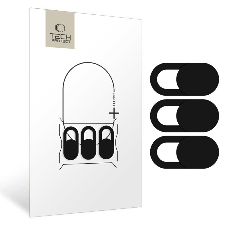 Zaślepka na kamerę TECH-PROTECT Cam Fit+ Czarny (3 szt.)