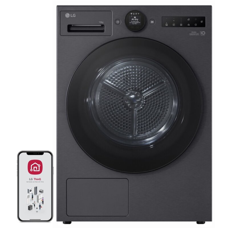 LG RHX7010TBB Funkcje AI 66cm 10kg Zdalne sterowanie