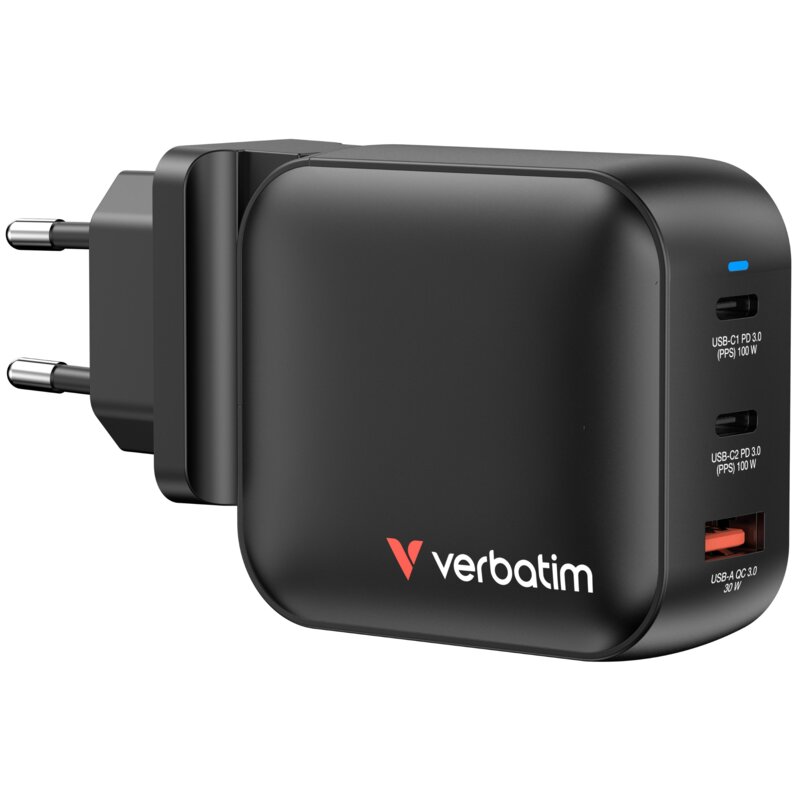 Ładowarka podróżna VERBATIM Gan charger 32230 100 W Czarny (Europa/Stany Zjednoczone/Wielka Brytania)