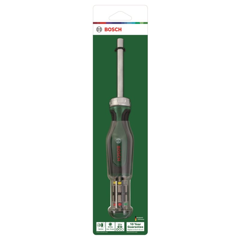 Wkrętak z grzechotką BOSCH 1600A032V0 + Bity