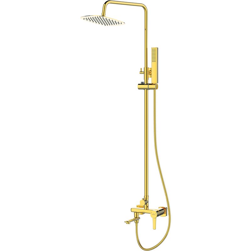 Zestaw prysznicowy natynkowy INVENA Glamour AU-05-B09-V z deszczownicą Złoty