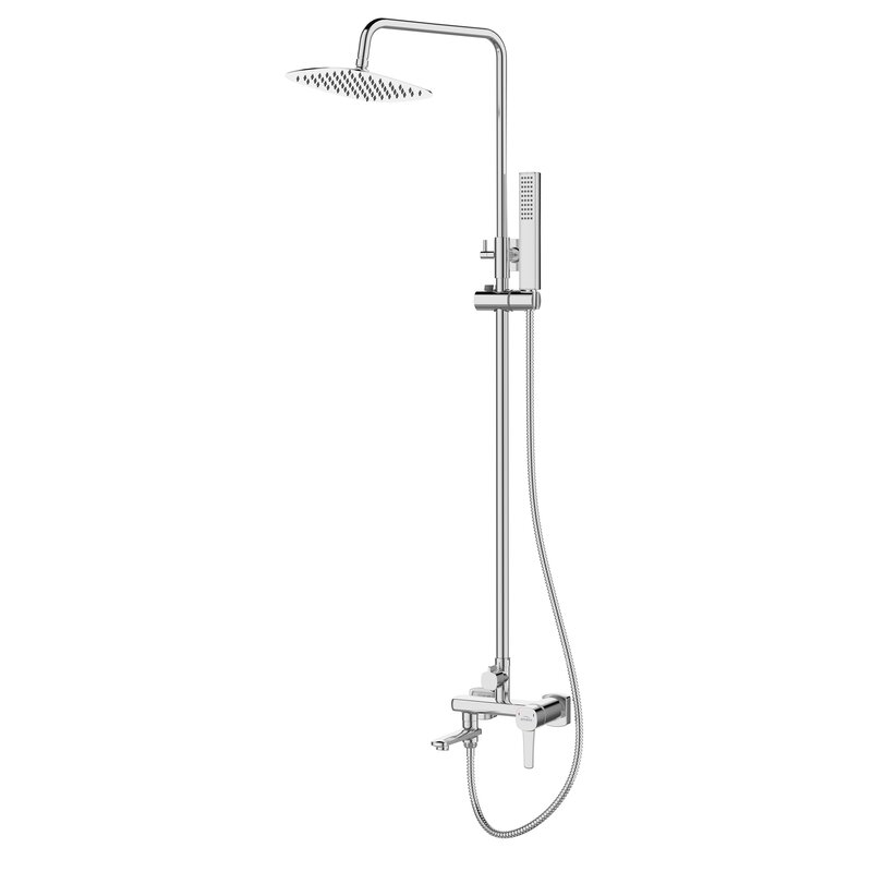 Zestaw prysznicowy ścienny INVENA Glamour AU-05-B01-V z deszczownicą Chrom