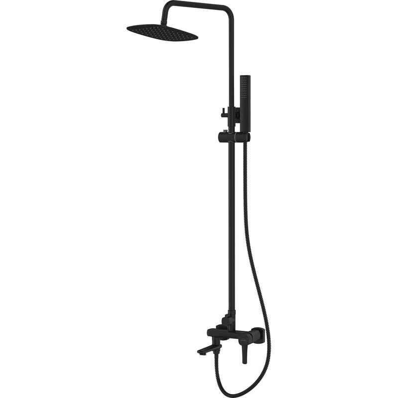 Zestaw prysznicowy natynkowy INVENA Glamour AU-05-B04-V z deszczownicą Czarny