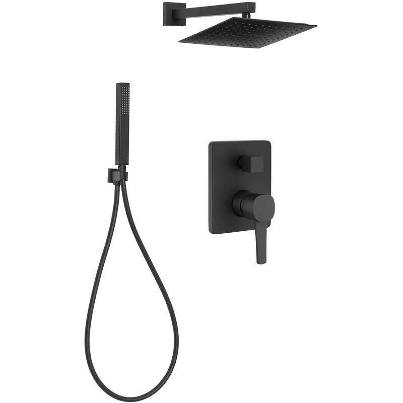 Zestaw prysznicowy podtynkowy INVENA Glamour BS-02-0K4-V z deszczownicą Czarny