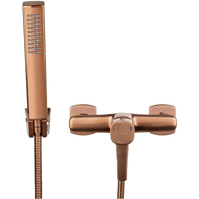 Zestaw prysznicowy natynkowy INVENA Glamour BN-02-014-V Miedziany