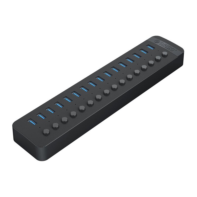 Orico 16x USB-A 3.0 z włącznikami - czarny