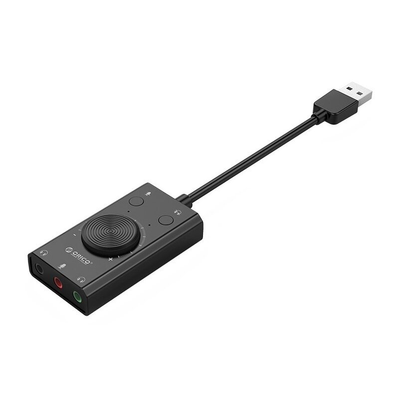 Orico Zewnętrzna wielofunkcyjna karta dźwiękowa USB-A - czarna
