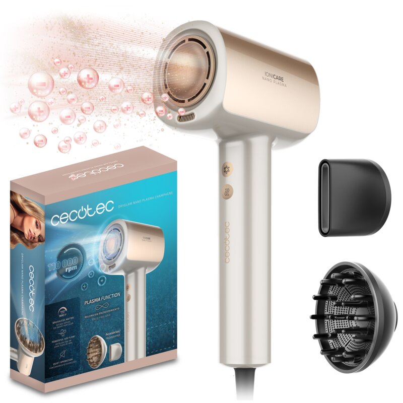 Suszarka CECOTEC Nano Plasma Champagne Szampański 1600W