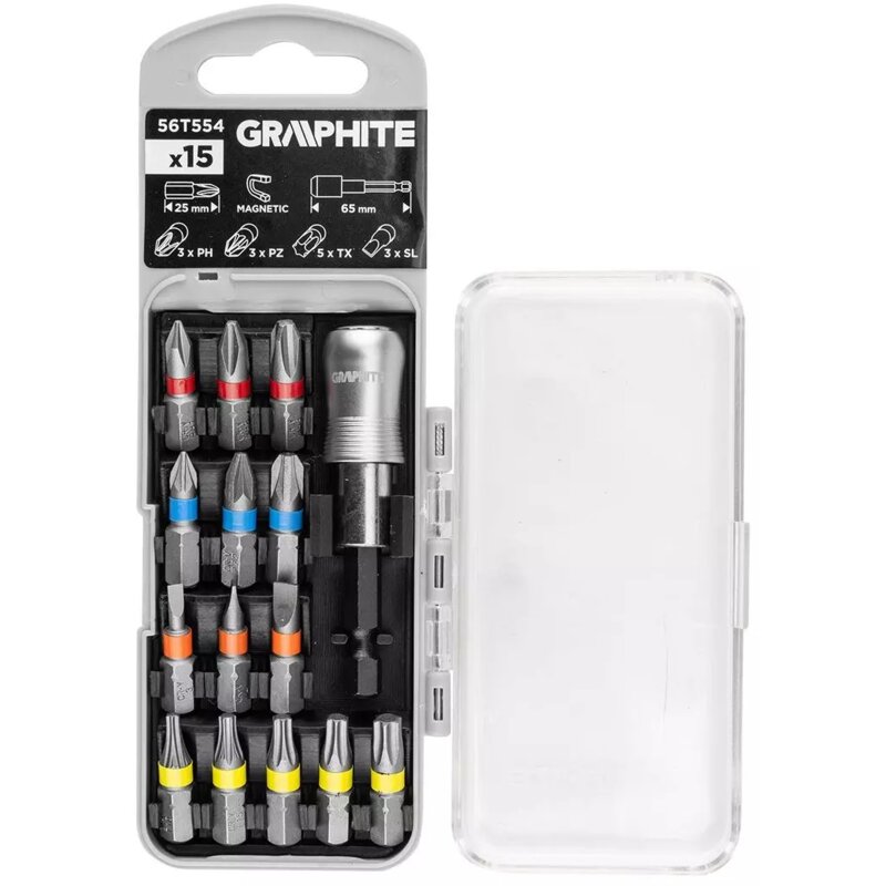 Zestaw bitów GRAPHITE 56T554 (15 szt.)