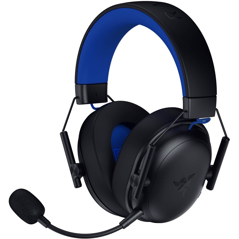 Słuchawki RAZER BlackShark V3 X HyperSpeed dla PlayStation Bezprzewodowe, Nauszne, Dźwięk przestrzenny Czarno-niebieski