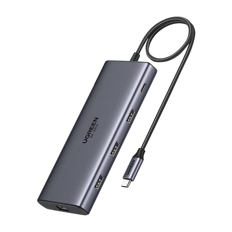 UGREEN CM639 HDMI USB SD RJ45 PD Szary