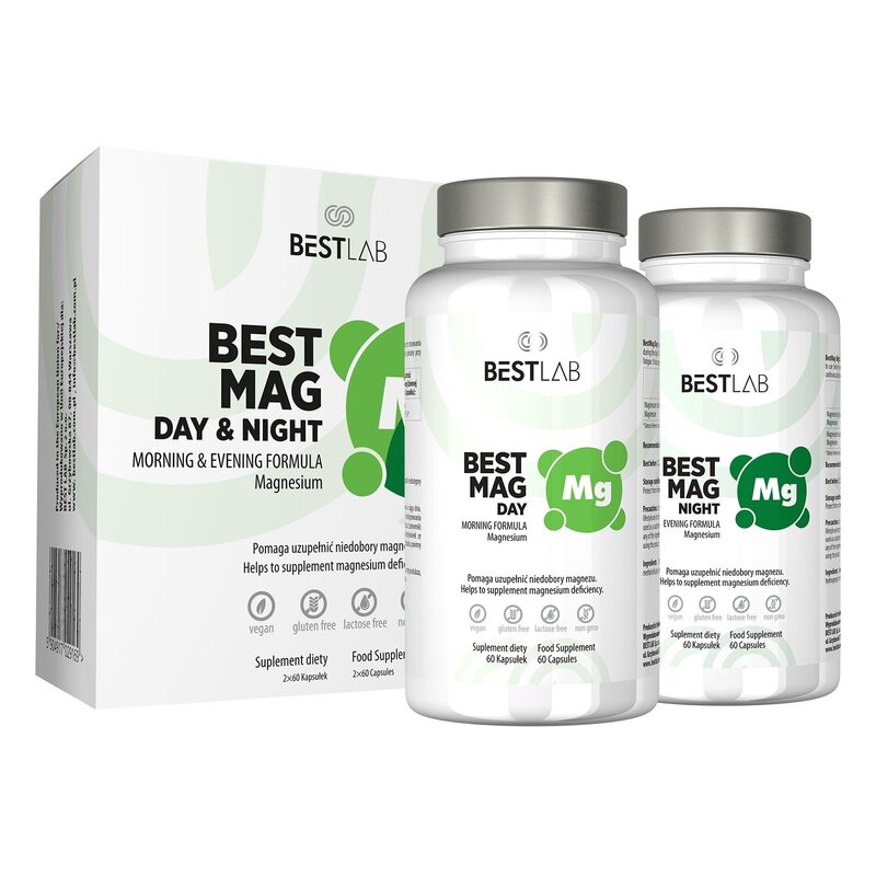 Magnez BESTLAB BestMag Day & Night (2 x 60 kapsułek)