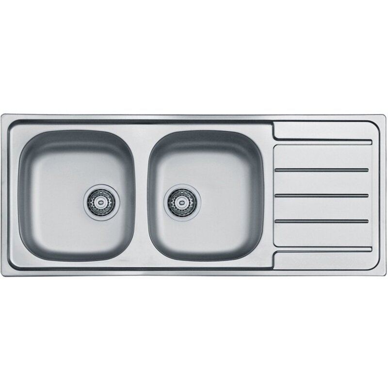 Zlewozmywak dwukomorowy z ociekaczem ALVEUS Line 100 1087978 Satyna 50x116