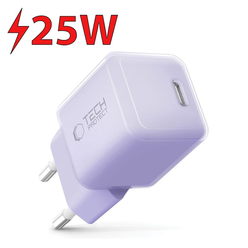Ładowarka sieciowa TECH-PROTECT NCM25 PD 25W Fioletowy