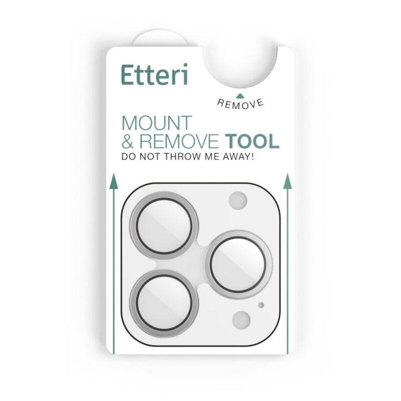Szkło na aparat ETTERI Camera Lens Protector do Apple iPhone 16 Pro/16 Pro Max Srebrny